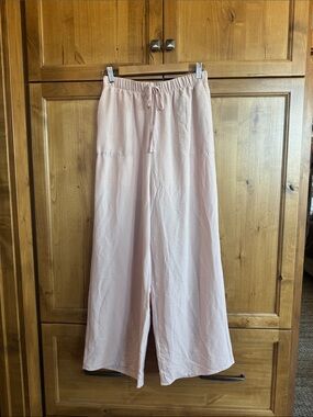 HYFVE Lightweight Wide-Leg Drawstring Pants - Light Pink